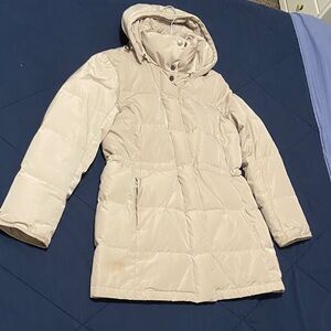 Lands' End Women's Cream Puffer Jacket